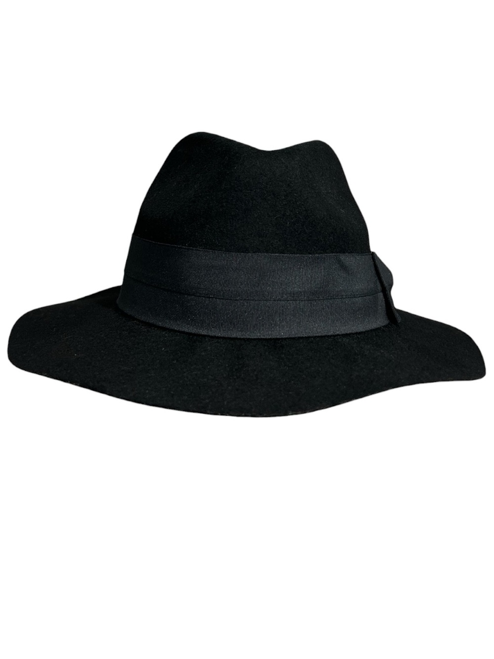 NWT Nordstrom 100% Wool Fedora Hat Bow Black
